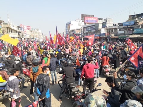 हिन्दु राज्यको माग गर्दै नेपालगन्जमा विशाल मोटरसाइकल प्रदर्शन (फोटो भिडियो सहित)