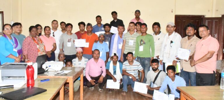 मर्मत सम्भार कार्यकर्ताका लागि नेपालगन्जमा ७ दिने तालिम सम्पन्न