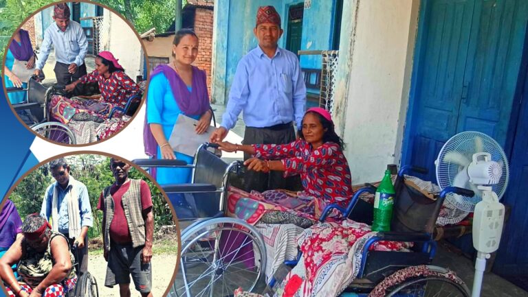 बाँसगढीका अपाङ्गता व्यक्तिलाई ह्वील  चियर