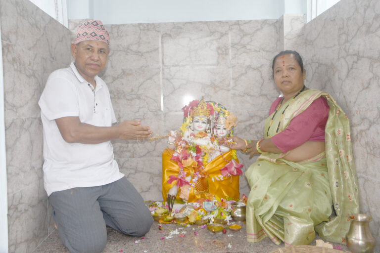 कौशल्या मेमोरियल हस्पिटलमा राधा कृष्णको मुर्ती स्थापना