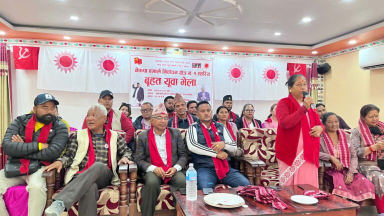 नेपाल कम्युनिष्ट पार्टी एमाले निर्वाचन क्षेत्र नं १ स्तरीय बृहत् युवा भेला शक्ति प्रदर्शनसहित सम्पन्न