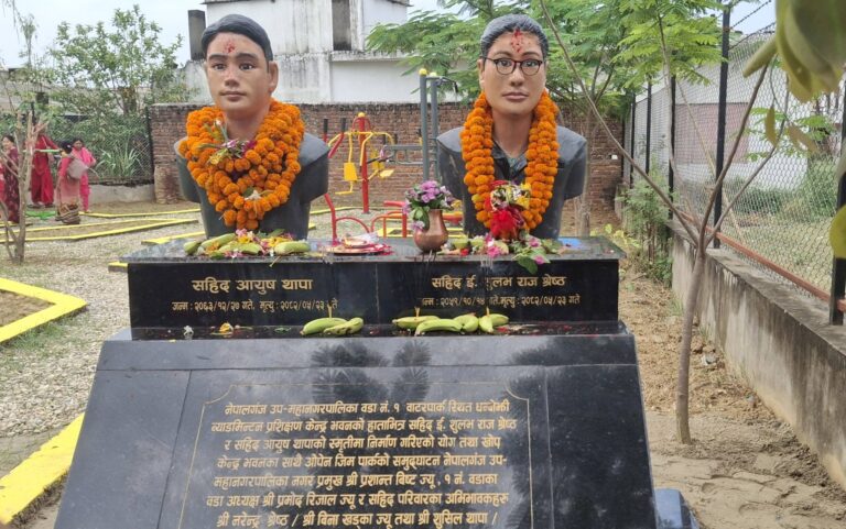 जेनजी आन्दोलनका सहिदको स्मरणमा सालिक अनावरण