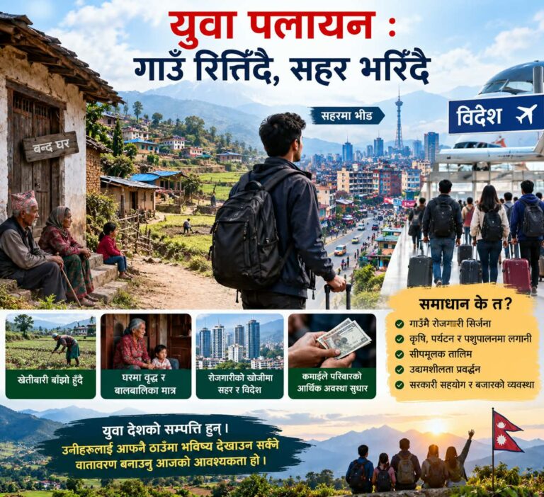 युवा पलायन : गाउँ रित्तिँदै, सहर भरिँदै